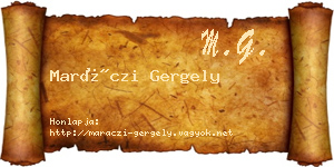 Maráczi Gergely névjegykártya